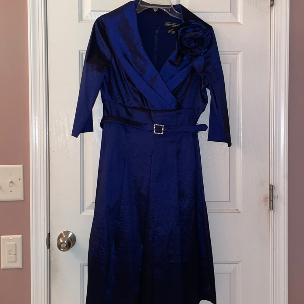 Royal blue midi dress by Jessica Howard size 12p